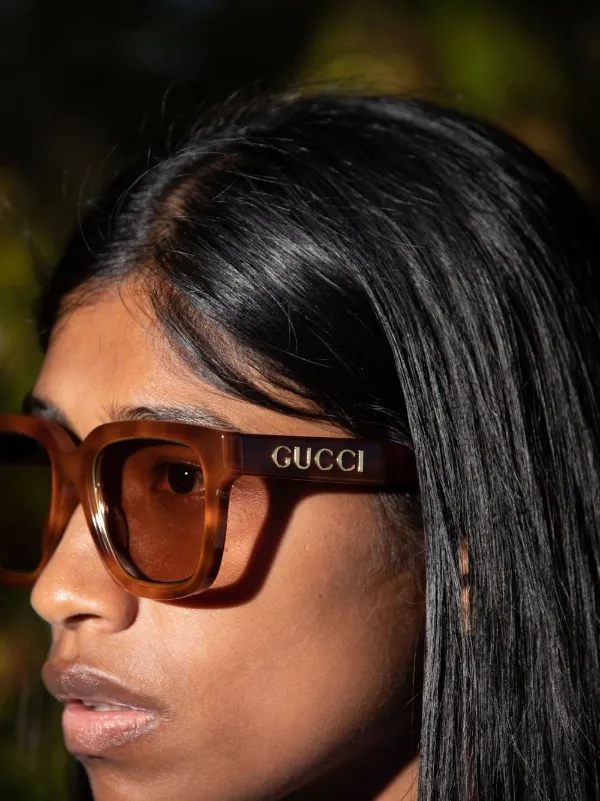 Gucci Eyewear Oversized square frame Sunglasses Farfetch