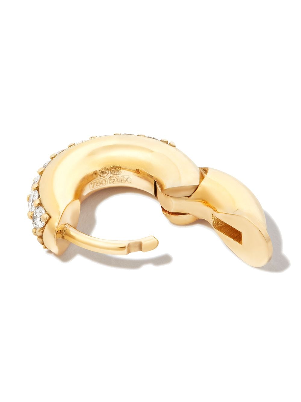 Image 2 of Spinelli Kilcollin 18kt yellow gold pavé set diamond huggie hoop earring