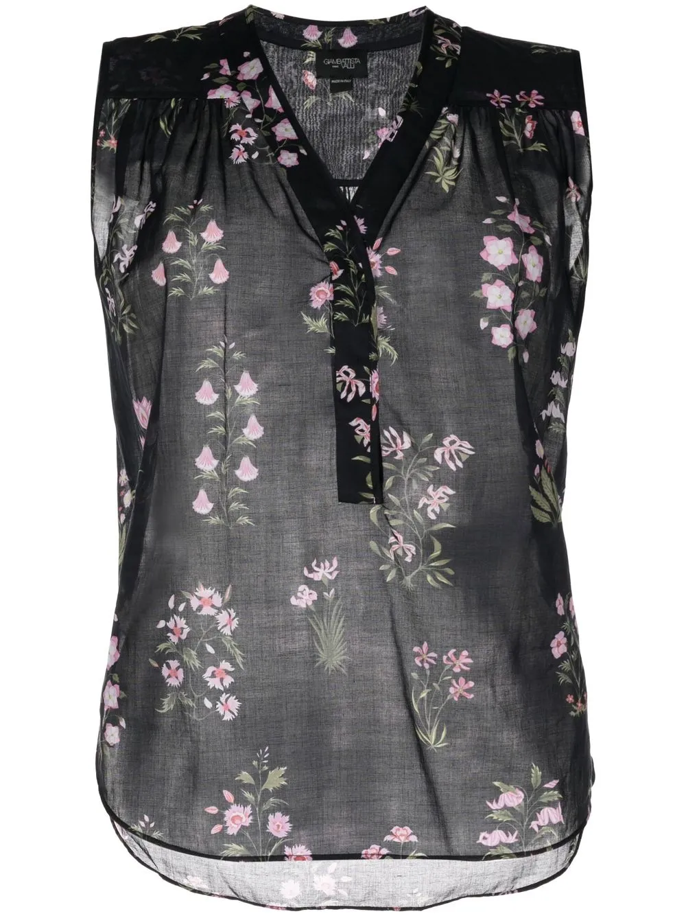 

Giambattista Valli floral print sleeveless blouse - Black