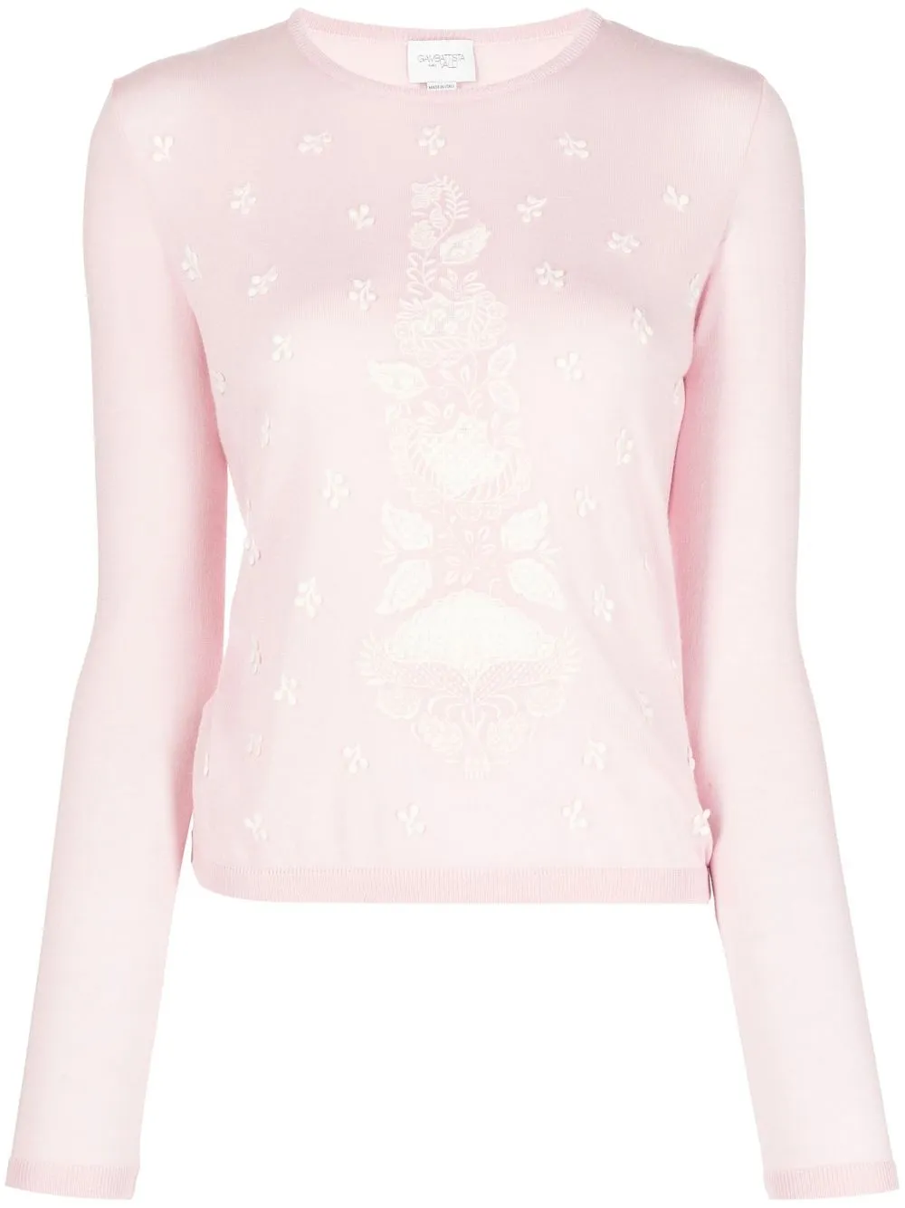 

Giambattista Valli floral-embroidered knitted jumper - Pink