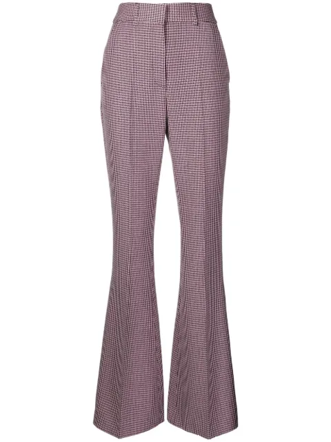 Basinger houndstooth flared trousers