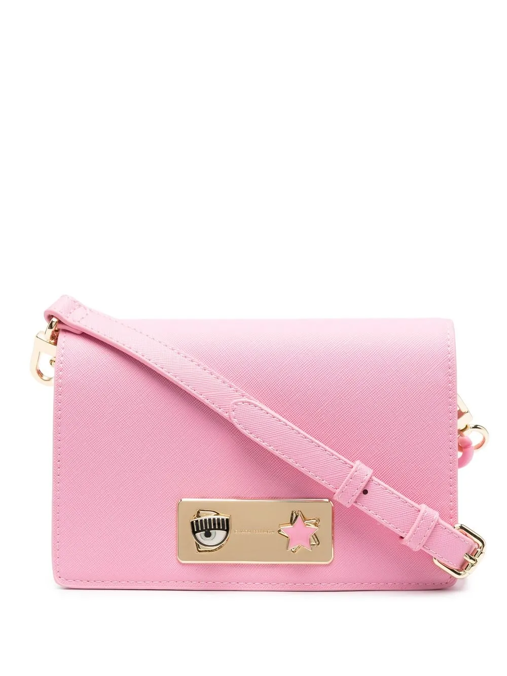 

Chiara Ferragni logo-plaque clutch bag - Pink