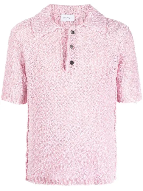 Ferragamo crochet-knit polo top