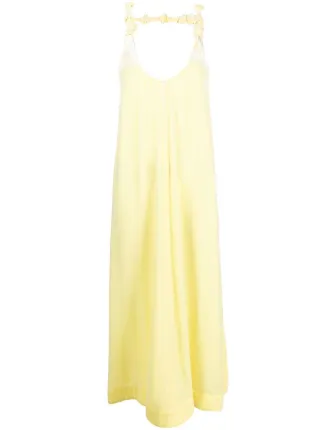 Ganni yellow silk on sale dress