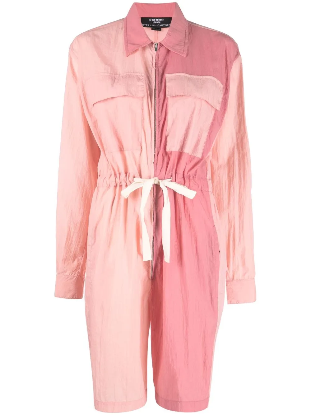 STELLA MCCARTNEY COLOUR-BLOCK DRAWSTRING PLAYSUIT