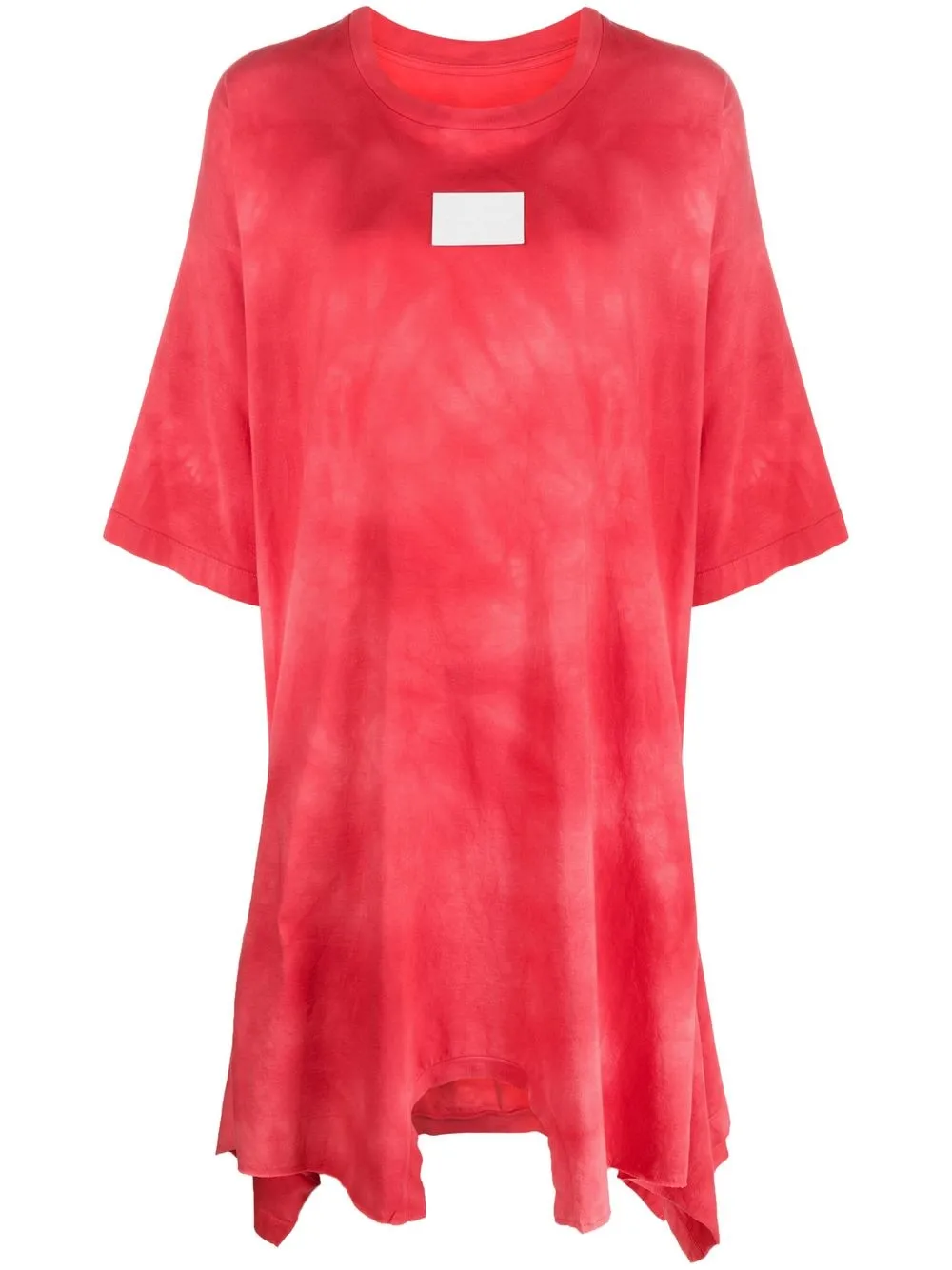 

MM6 Maison Margiela vestido estilo playera con logo - Rojo