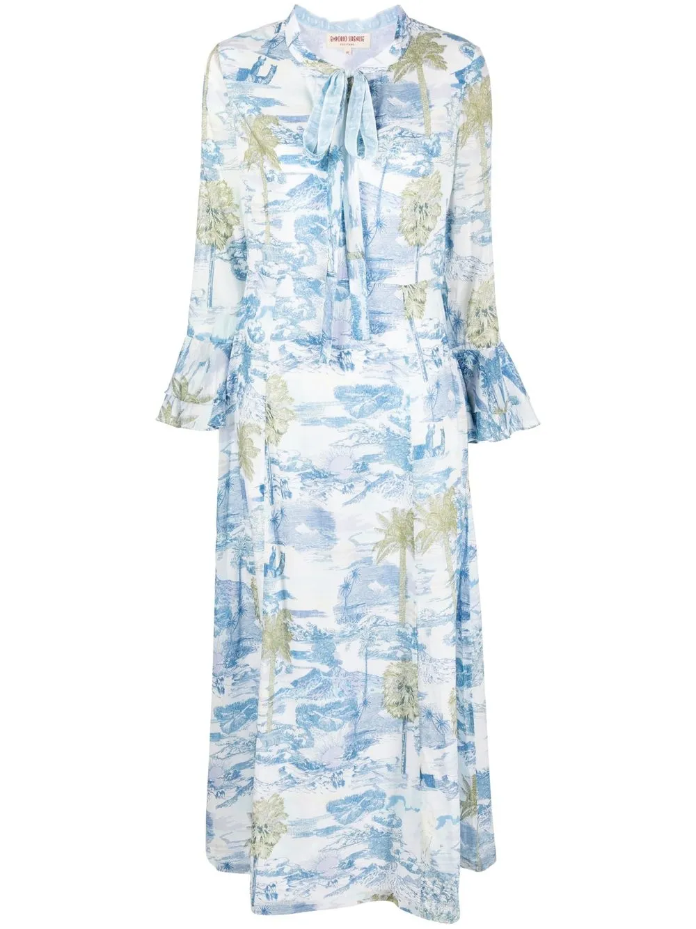 

Emporio Sirenuse vestido midi con estampado Tracey - Azul