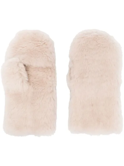 Yves Salomon woven wool mittens