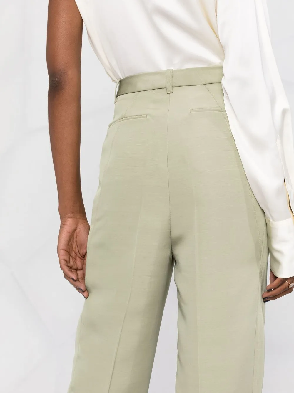  Peter Do High Waist Hose Mit Geradem Bein   Grün 