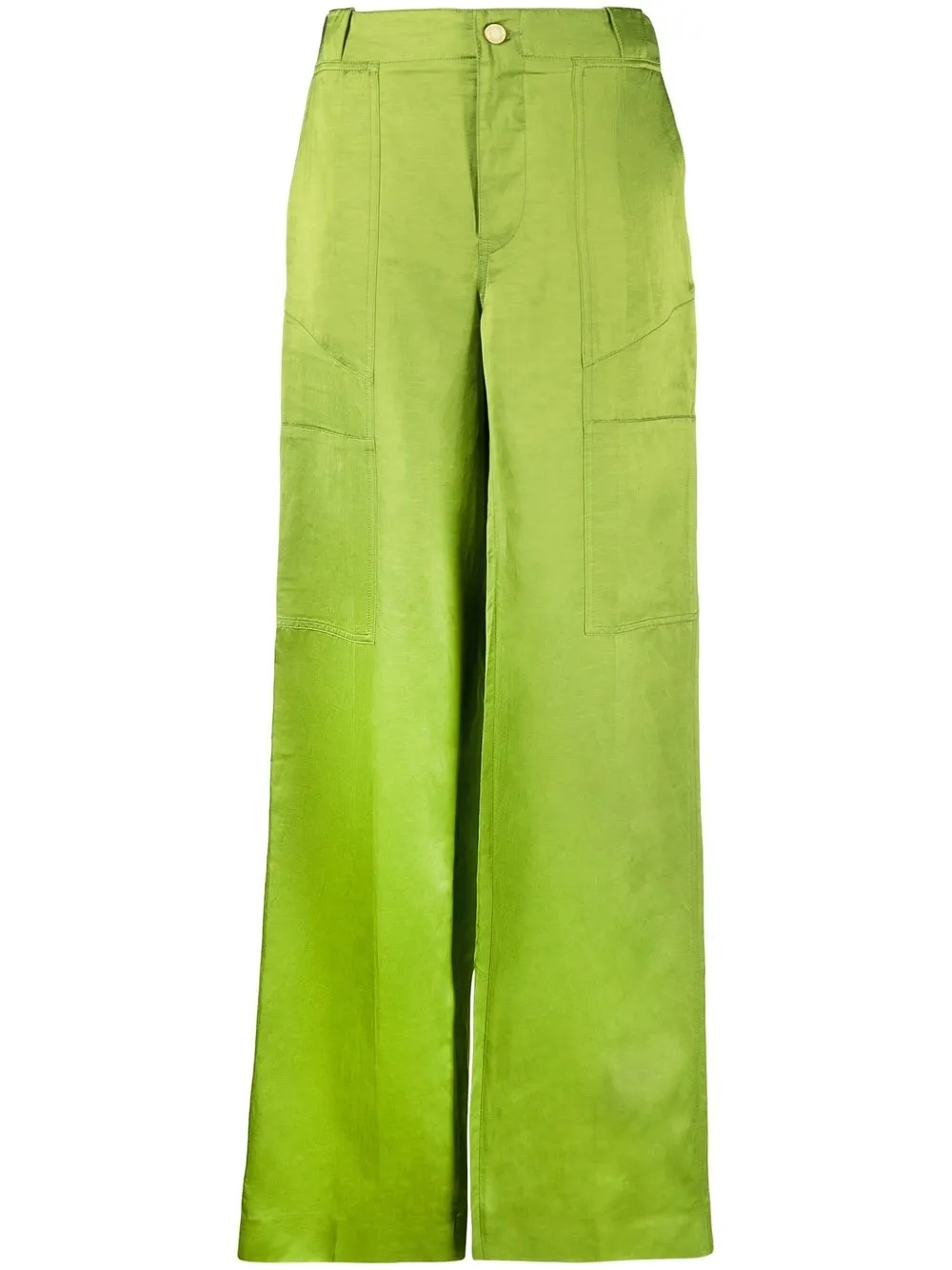 

TOM FORD pantalones anchos con tiro alto - Verde