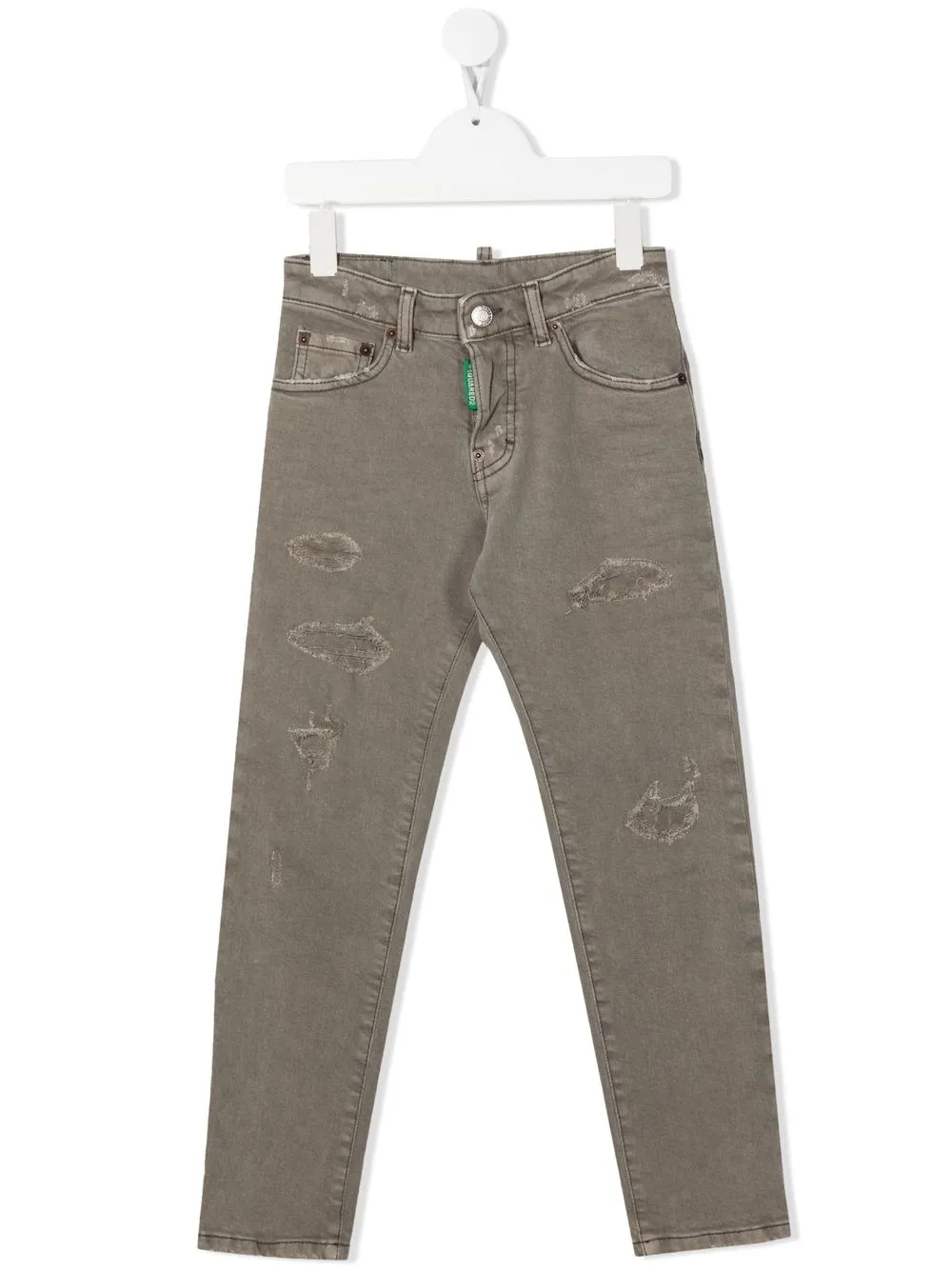 

Dsquared2 Kids skinny jeans con efecto envejecido - Gris