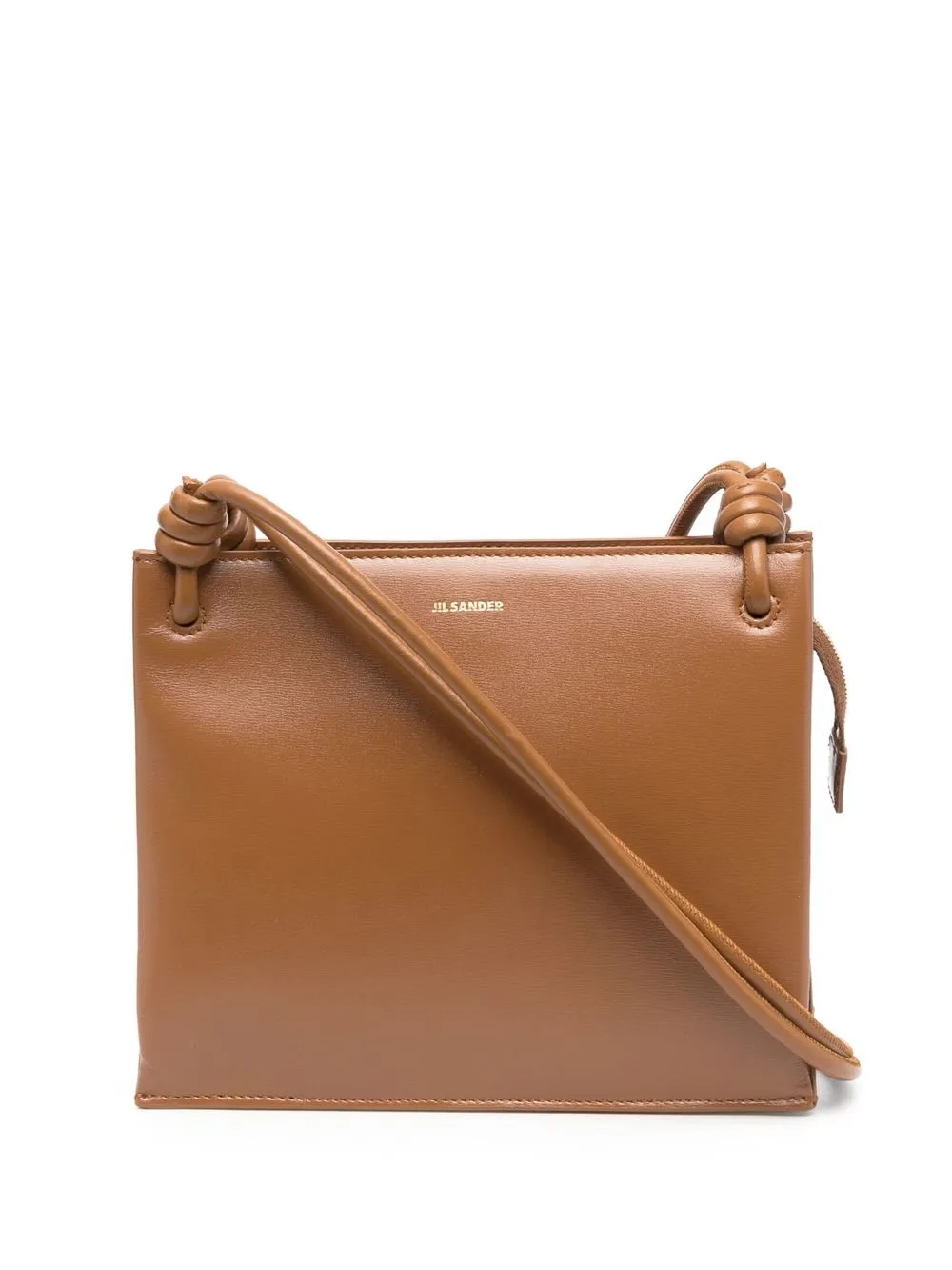 

Jil Sander logo-print leather shoulder bag - Brown