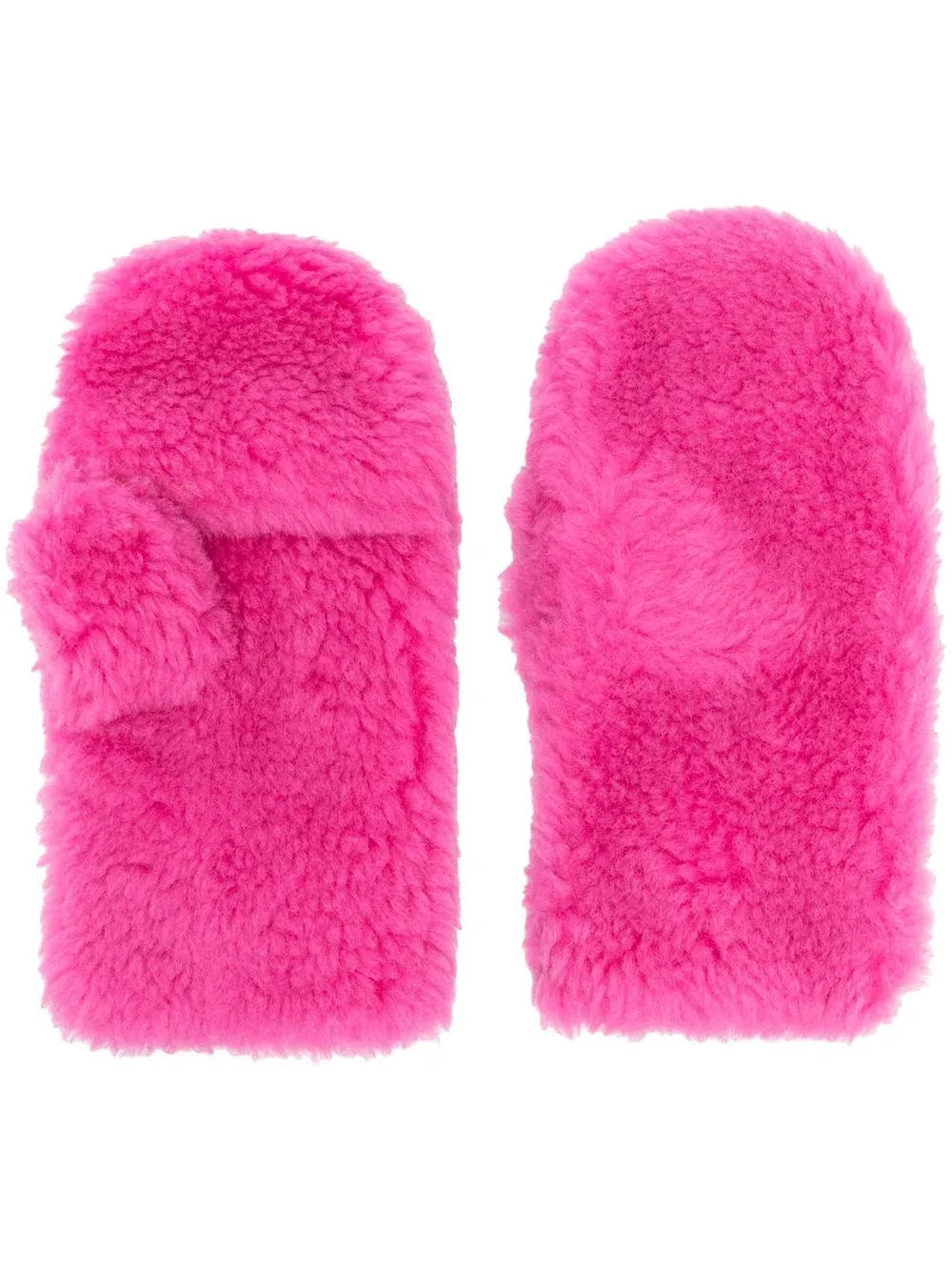 

Yves Salomon woven wool mittens - Pink