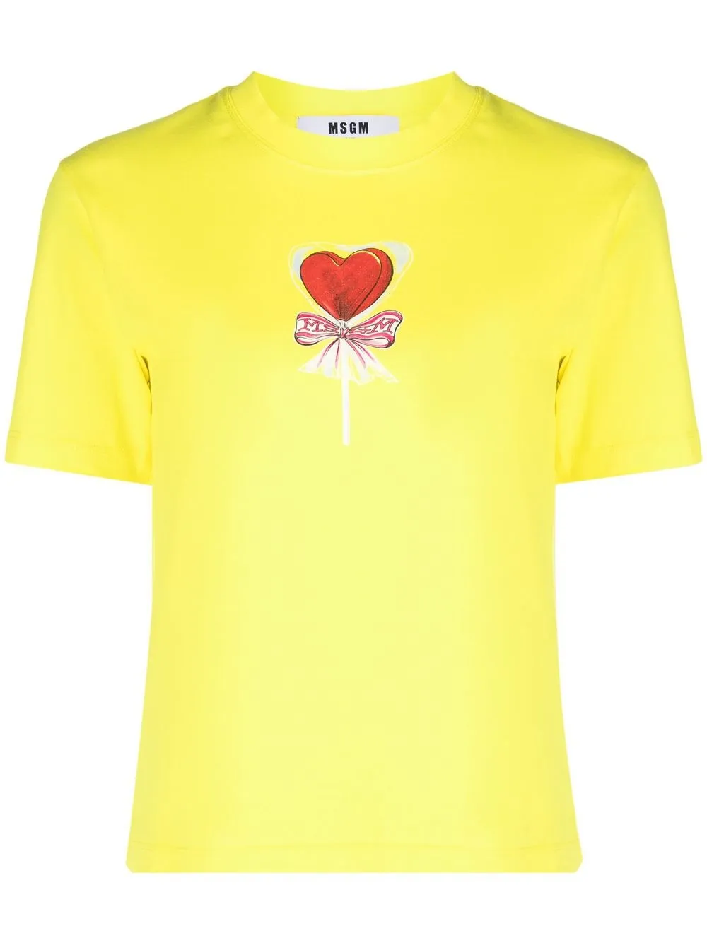 

MSGM playera con corazón estampado - Amarillo