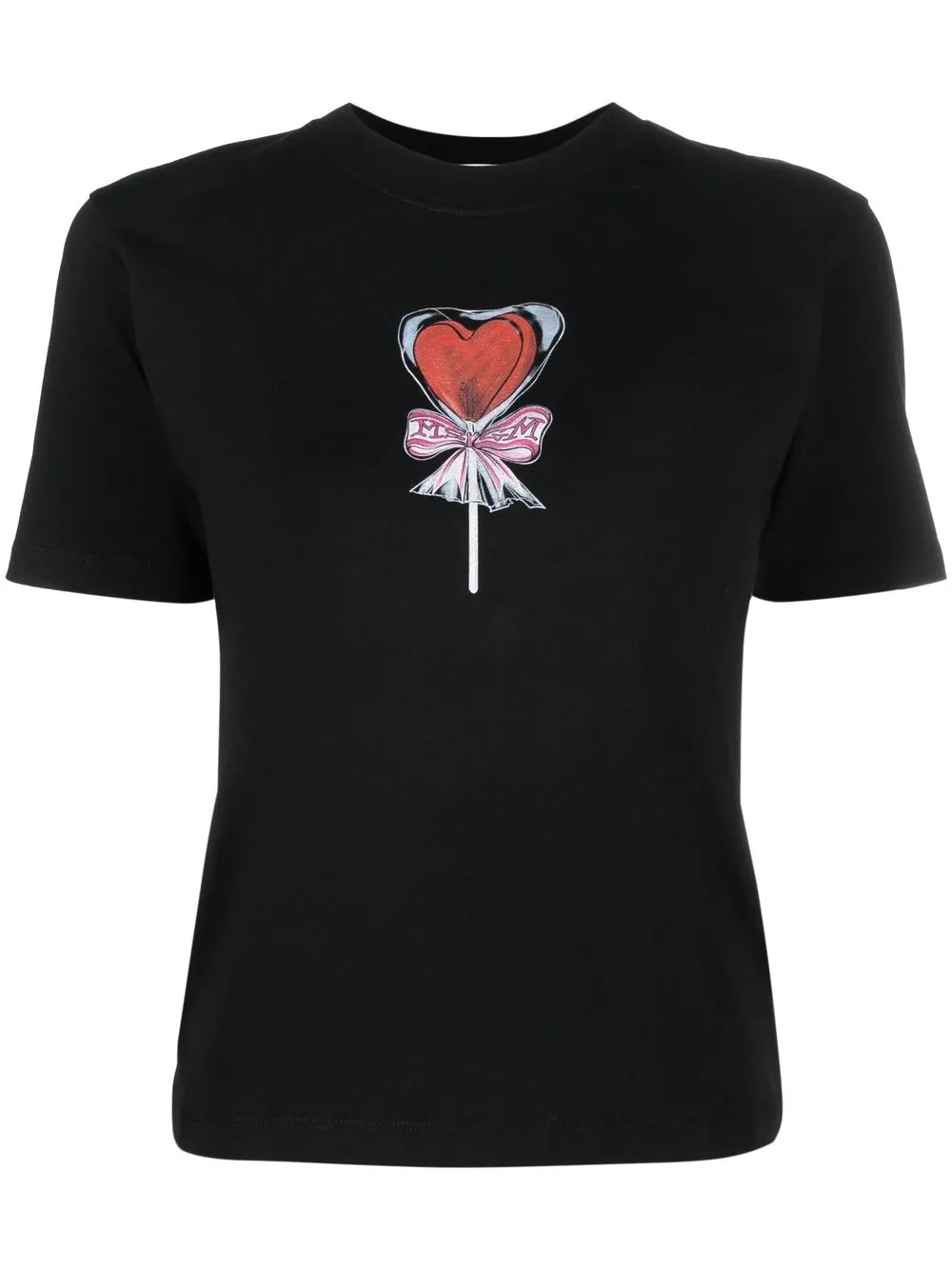 

MSGM playera con corazón estampado - Negro