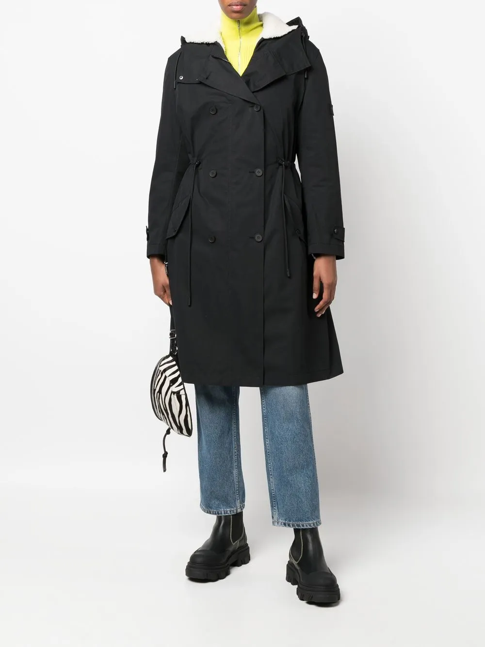 Yves Salomon Lammy parka - Zwart