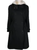 Yves Salomon shearling parka coat - Black