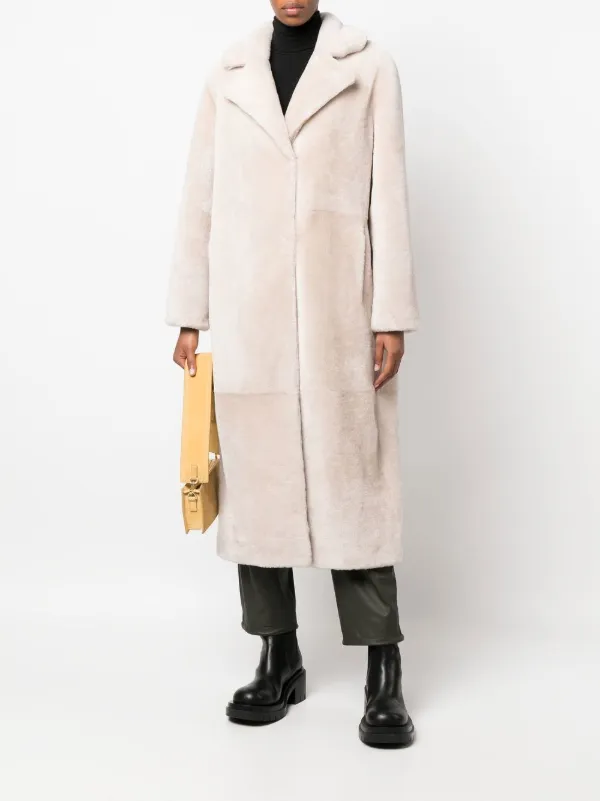 Yves Salomon Meteo Merino Lambskin Long Coat | Neutrals | FARFETCH
