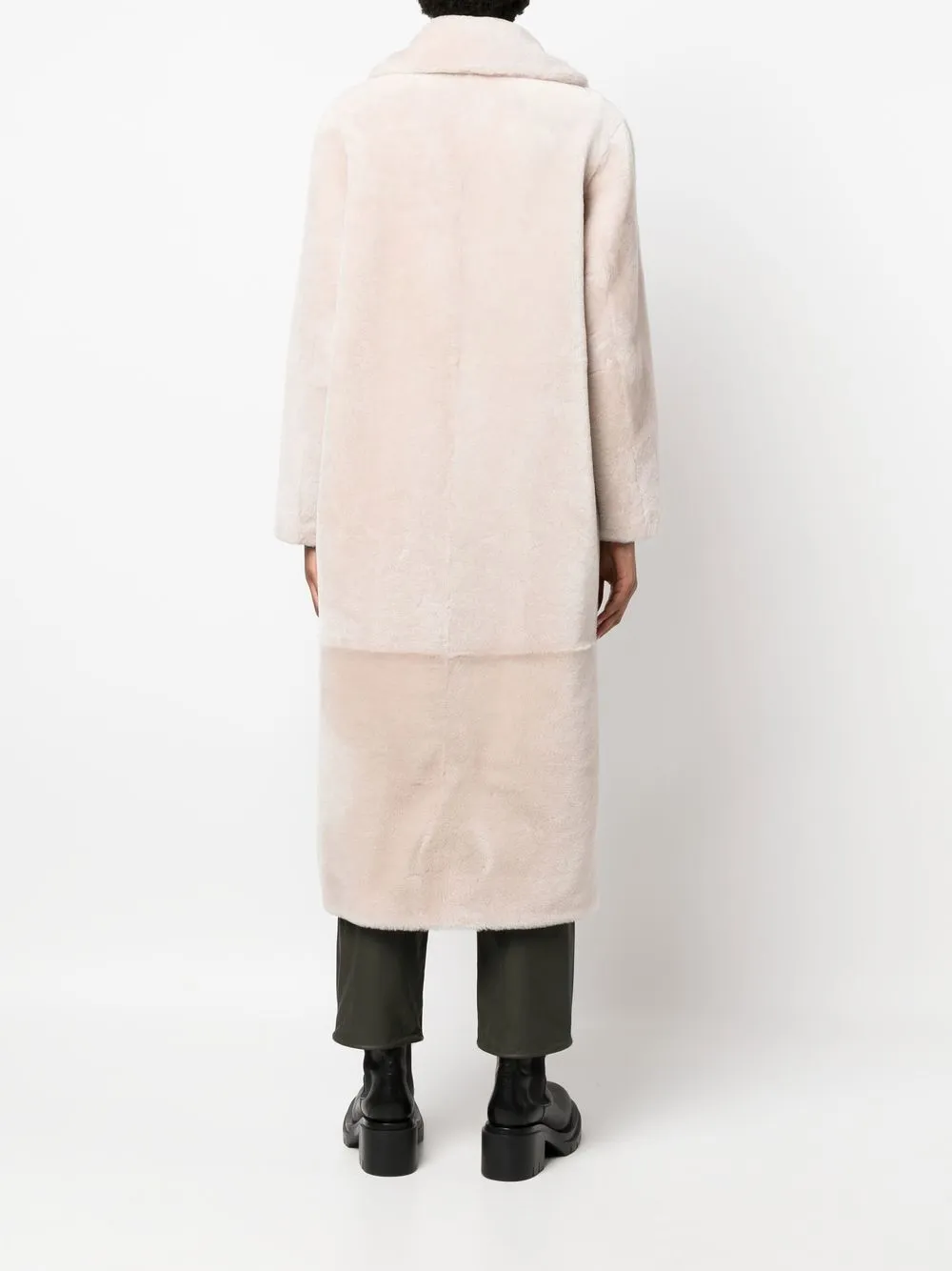 Yves Salomon Meteo Merino Lambskin Long Coat In Neutrals