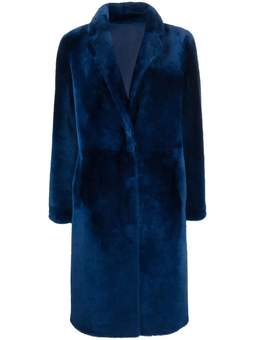 

Yves Salomon single-breasted fur coat - Blue