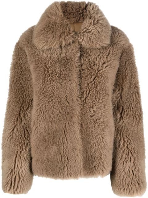 Yves Salomon long-haired woven wool jacket