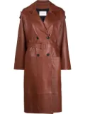 Yves Salomon oversized lambskin trench coat - Brown