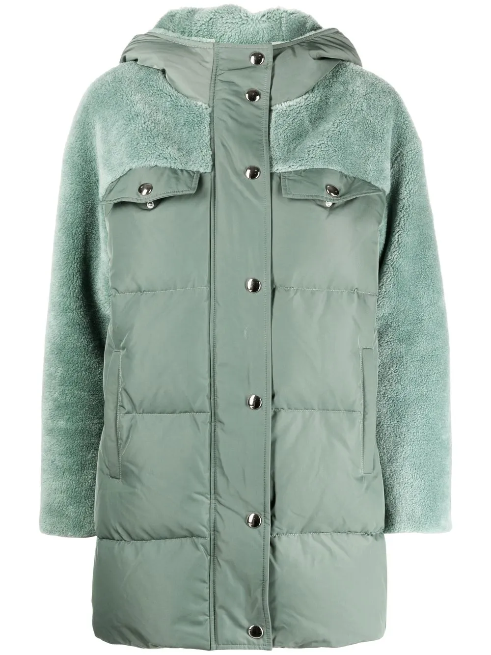 

Yves Salomon parka capitonada con capucha - Verde