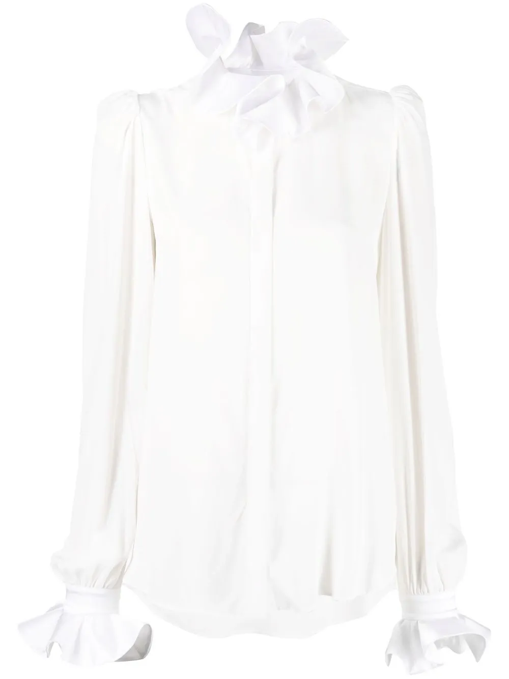 

Prune Goldschmidt flounced poet-sleeve shirt - White