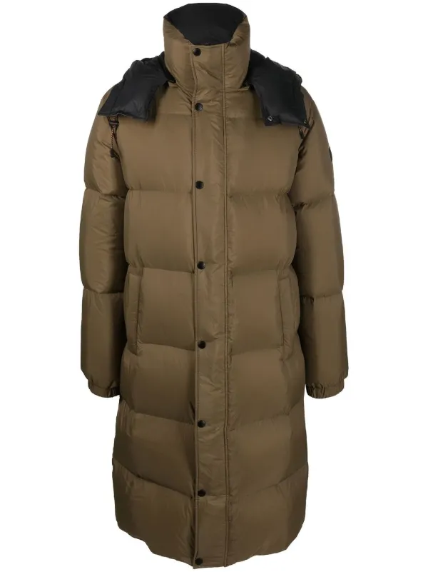 YVES SALOMON ダウン down jacket with lambswool collar - khaki green - Yves