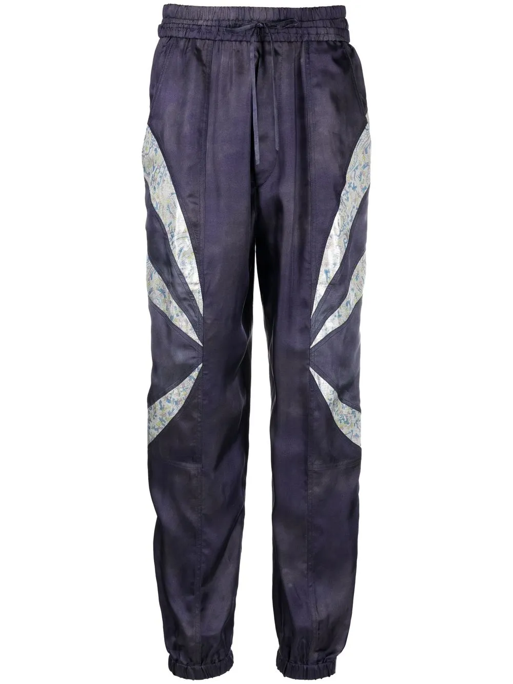 panelled highi-waist trousers