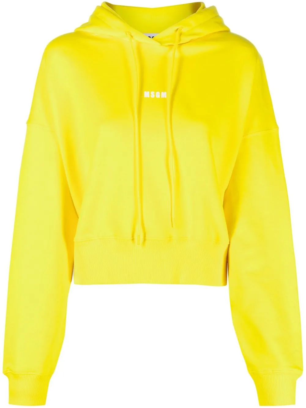 

MSGM logo-print cotton hoodie - Yellow