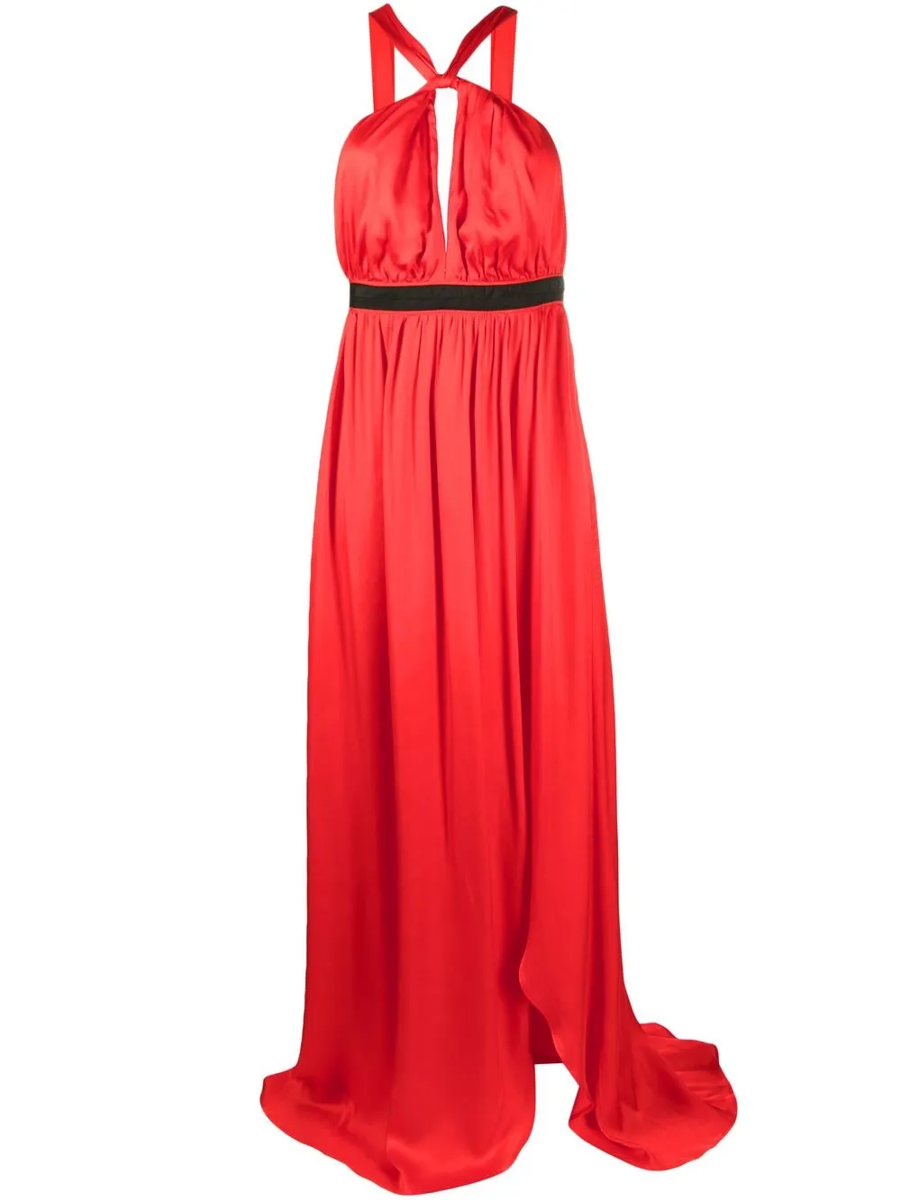 

PINKO halterneck belted gown - Red