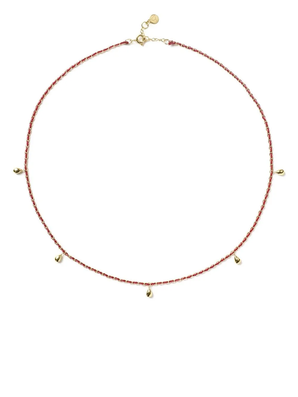 

THE ALKEMISTRY 18kt yellow gold Love pear-drop woven necklace - Pink