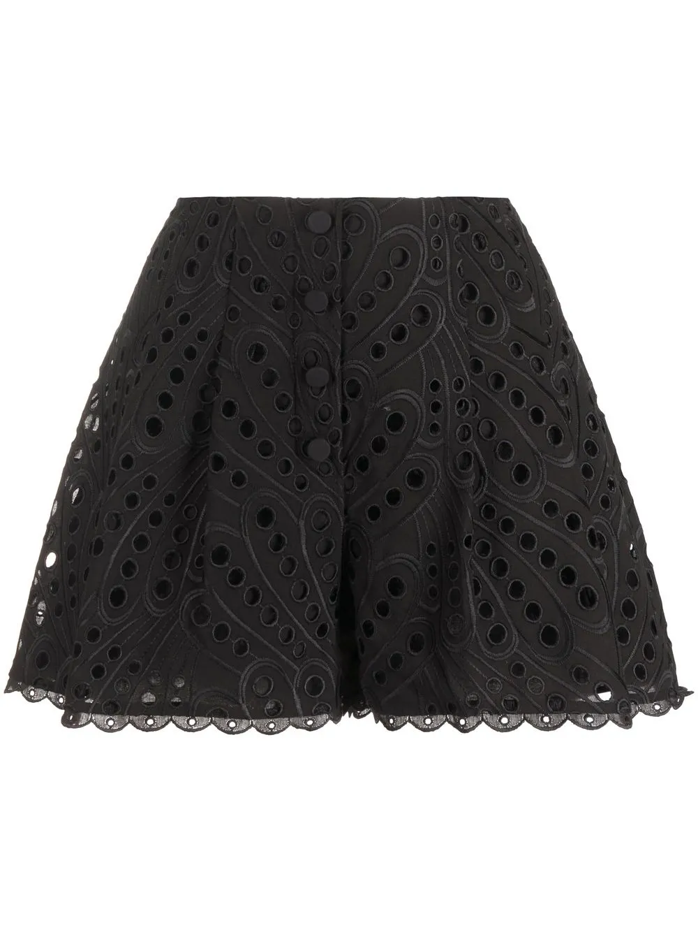 

Charo Ruiz Ibiza high-waisted scallop-edge shorts - Black