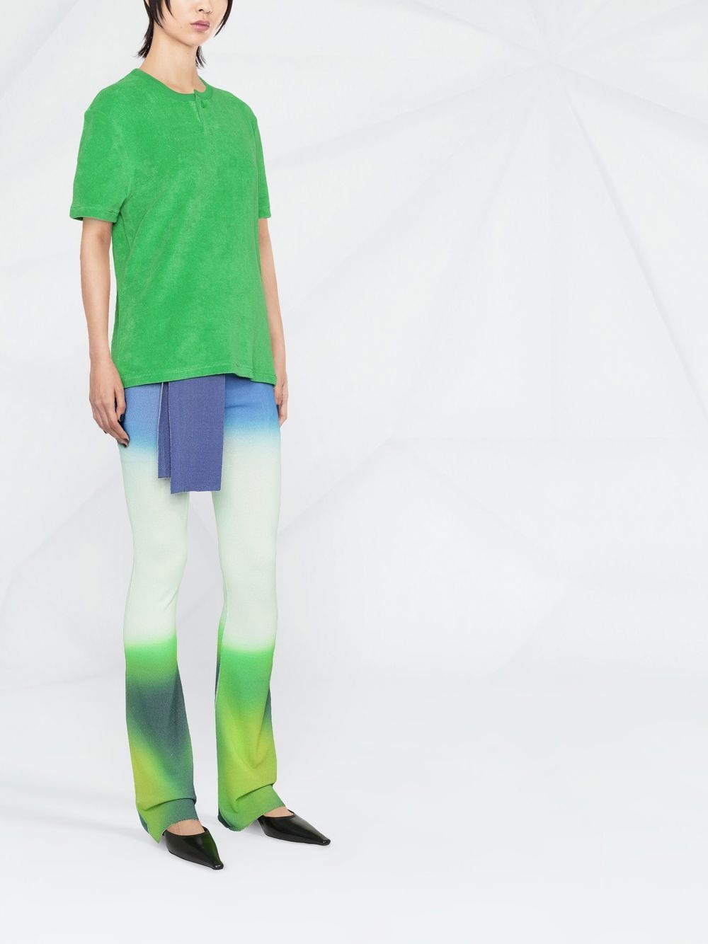 Shop Off-white Draped Dip-dye Trousers In Blau