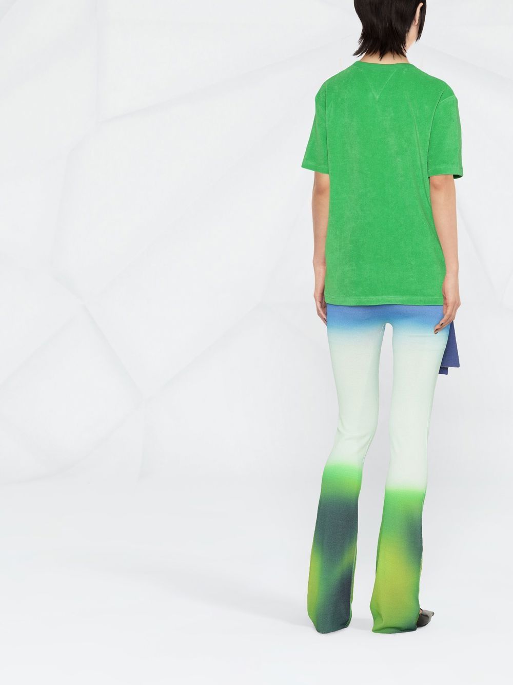 Shop Off-white Draped Dip-dye Trousers In Blau