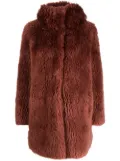Yves Salomon short hooded wool coat - Brown