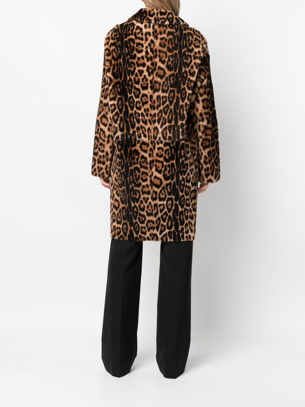 Shop Yves Salomon Leopard-print Shearling Coat In Neutrals