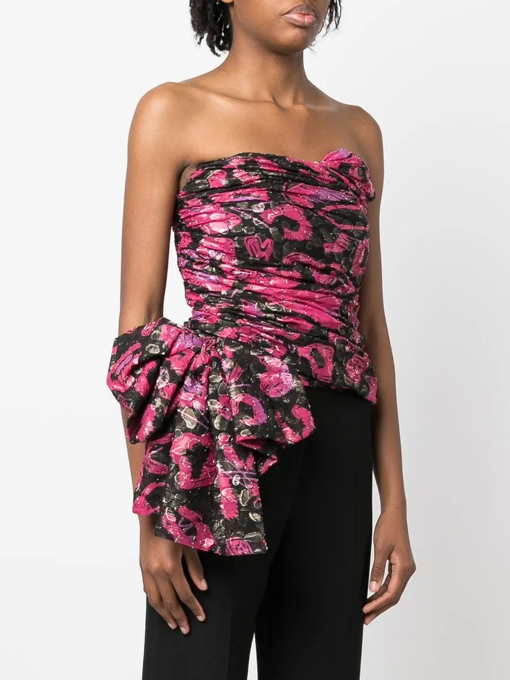 Redemption Ruched metallicfloral Blouse Farfetch
