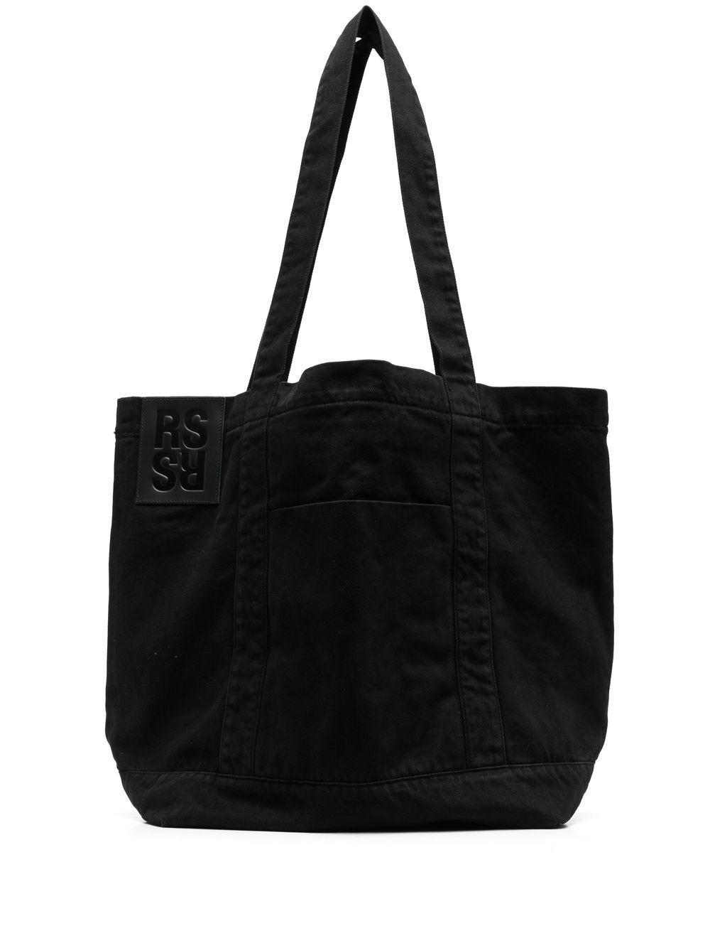 

Raf Simons tote de mezclilla con parche del logo - Negro