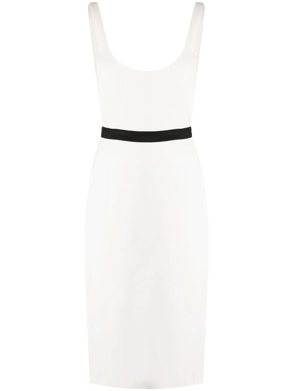 

PINKO vestido midi sin mangas - Blanco