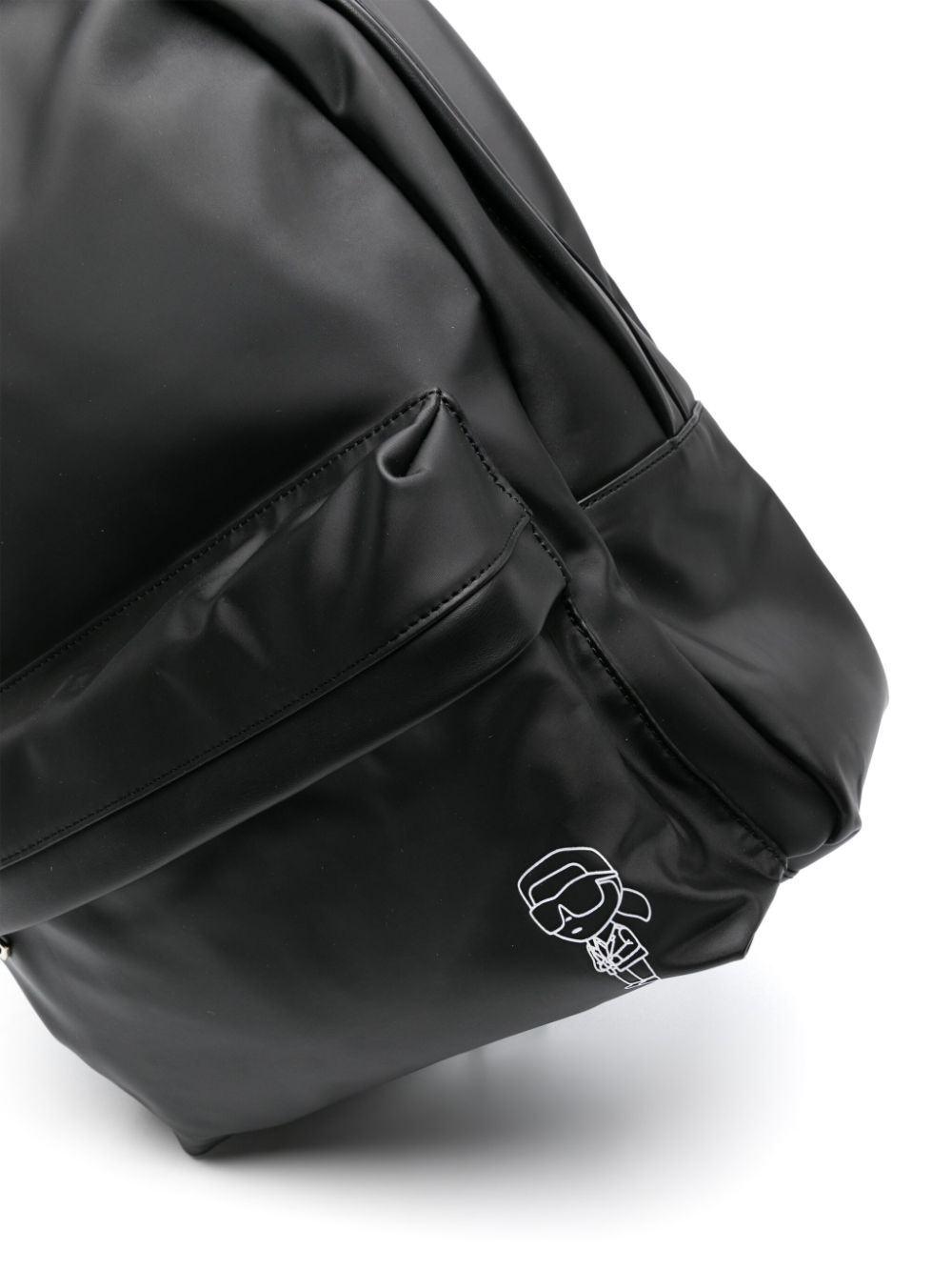 Shop Karl Lagerfeld Logo Zipped Backpack In Black