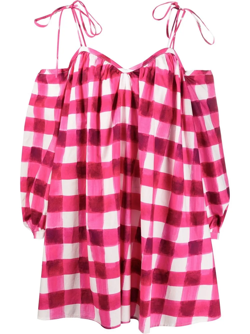 

MSGM vestido corto con motivo de cuadros gingham - Rosado