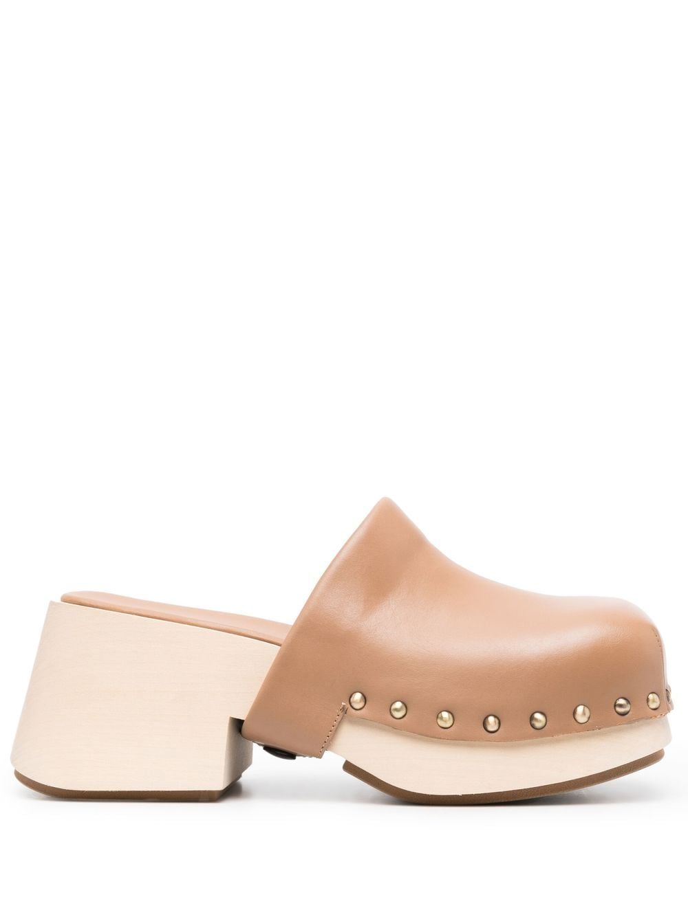 Marsèll Square-toe Leather Mules In Brown