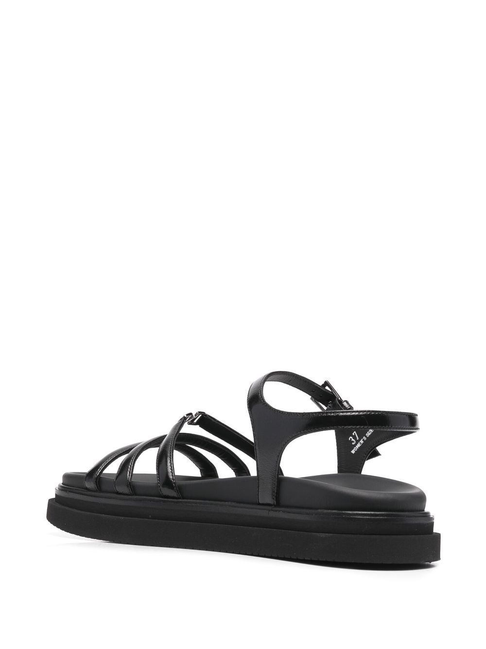 Shop Hogan Buckle-strap Flat Sandals In Black