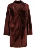 Yves Salomon oversized shearling coat - Red