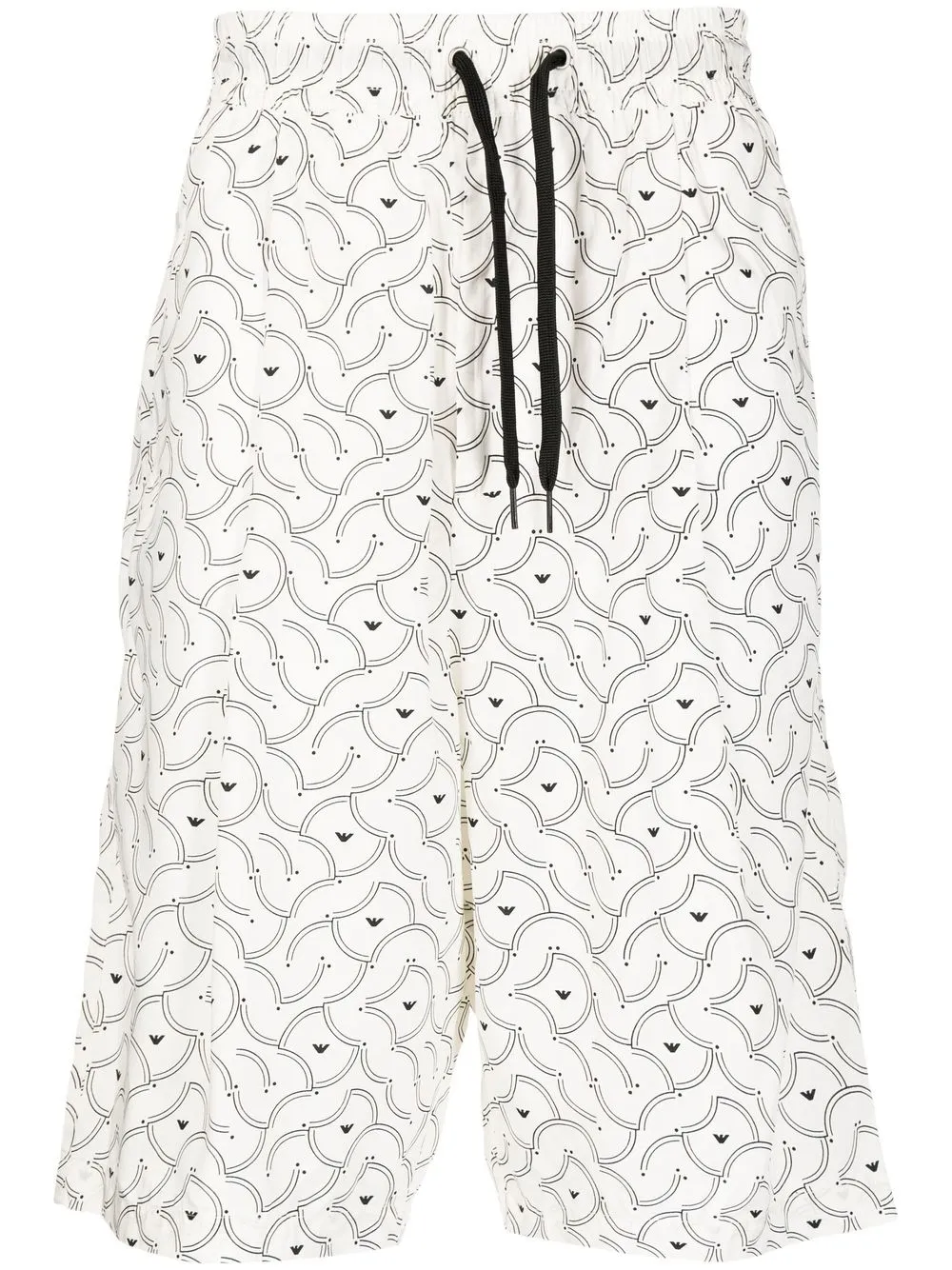 

Emporio Armani shorts con cordones en la pretina y logo estampado - Blanco