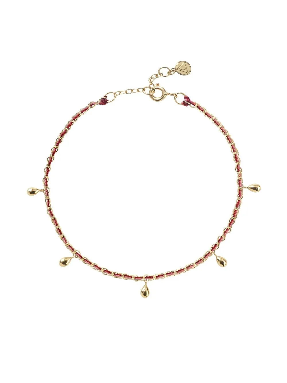 

THE ALKEMISTRY 18kt yellow gold Love pear-drop woven bracelet - Pink