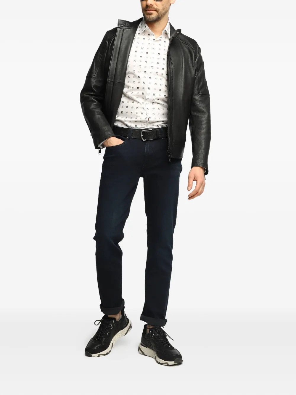 Karl Lagerfeld Jeans met logoplakkaat - Blauw