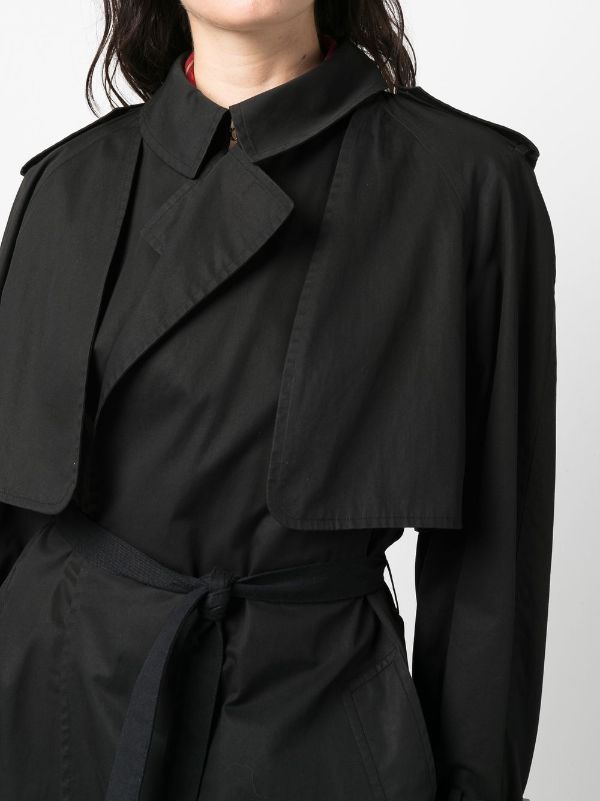 Louis Vuitton Black Cotton Detachable Sleeve Detail Belted Trench Coat  Dress S